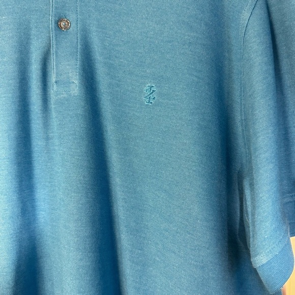 Izod Blue Polo Shirt Classic Short Sleeve - Picture 2 of 6